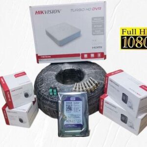 Hikvision Newest High-Performance 4 HD 1080P Full HD CCTV Cameras Full System Kit -With 8 Channel DVR & 50M Cable