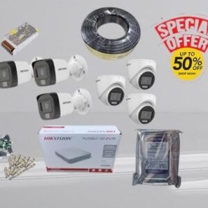 Hikvision 1080P Full HD Real Time Capture 2MP Hybrid CCTV Cameras with Audio Voice Recording Capabilities Complete System Kit