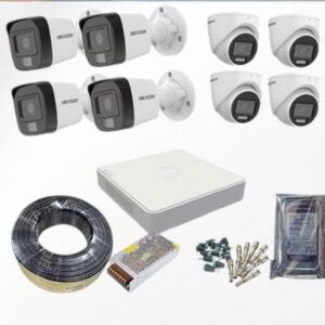 Hikvision 8 1080P Full HD 2MP Hybrid CCTV Cameras with Audio Voice Recording Capabilities Complete System Kit