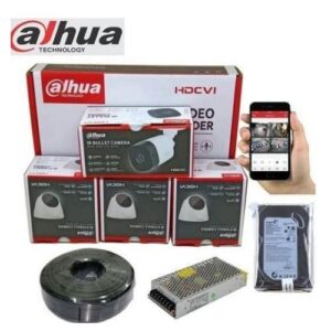 Dahua 4 CCTV Cameras Full Kit 2MP ( With Night Vision + 500GB)