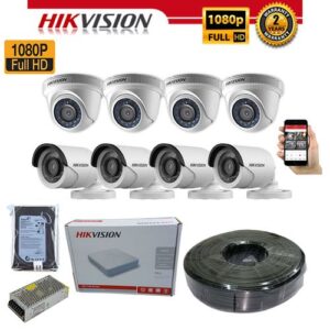 Hikvision 8 1080P Full HD 2MP CCTV Cameras Complete System Kit-1TB Hdd