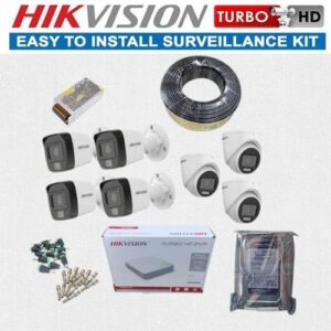 Hikvision 1080P Full HD 2MP 24/7 High-Performance Hybrid CCTV Cameras with Audio Voice Recording Capabilities Complete System Kit