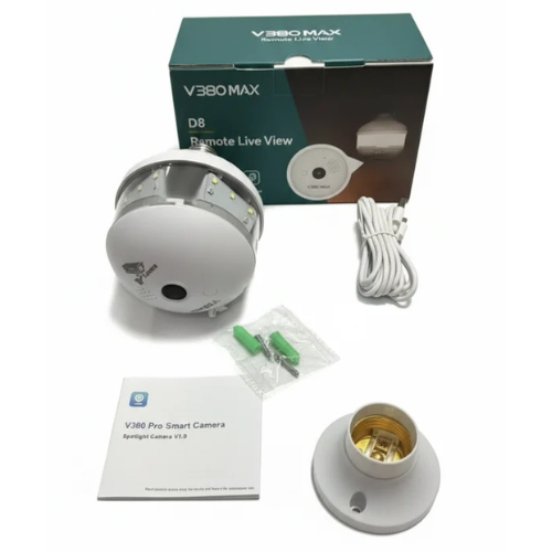 V380max D8 PTZ Light Bulb Camera